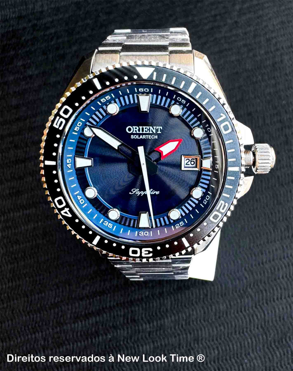 Relógio ORIENT SolarTech ST Elite Sea MBSS1519 D1SX Safira