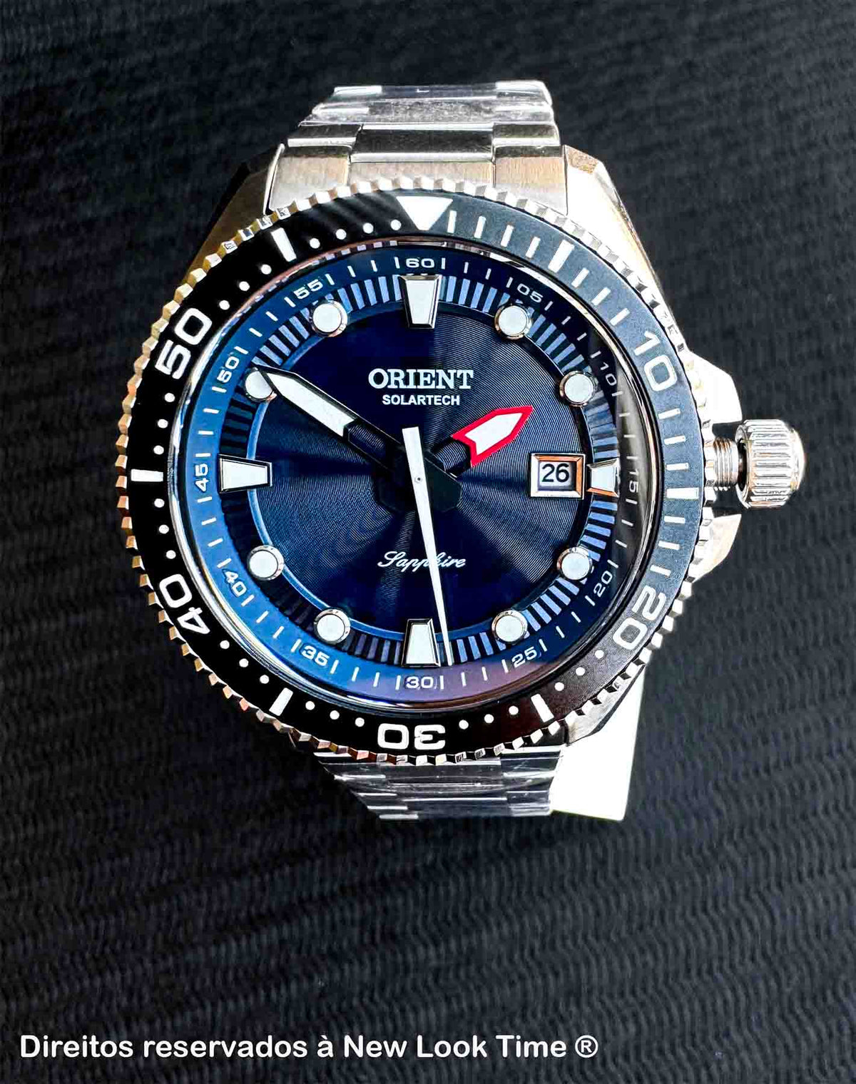 Relógio ORIENT SolarTech ST Elite Sea MBSS1519 D1SX Safira