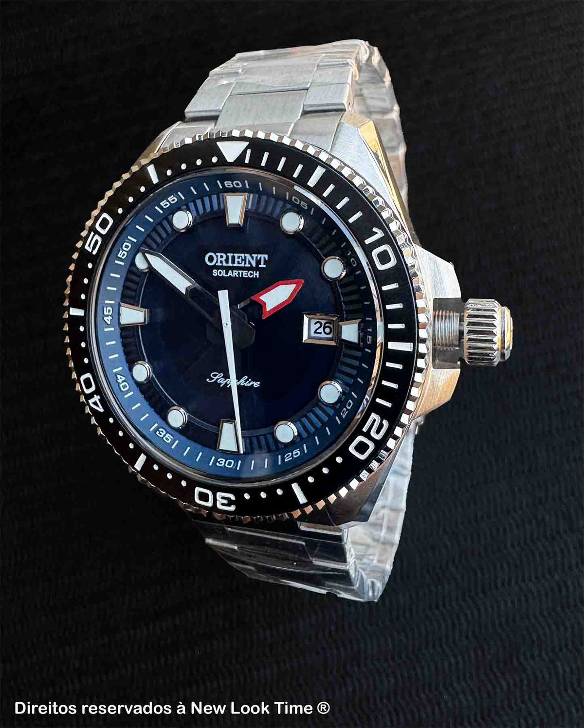 Relógio ORIENT SolarTech ST Elite Sea MBSS1519 D1SX Safira