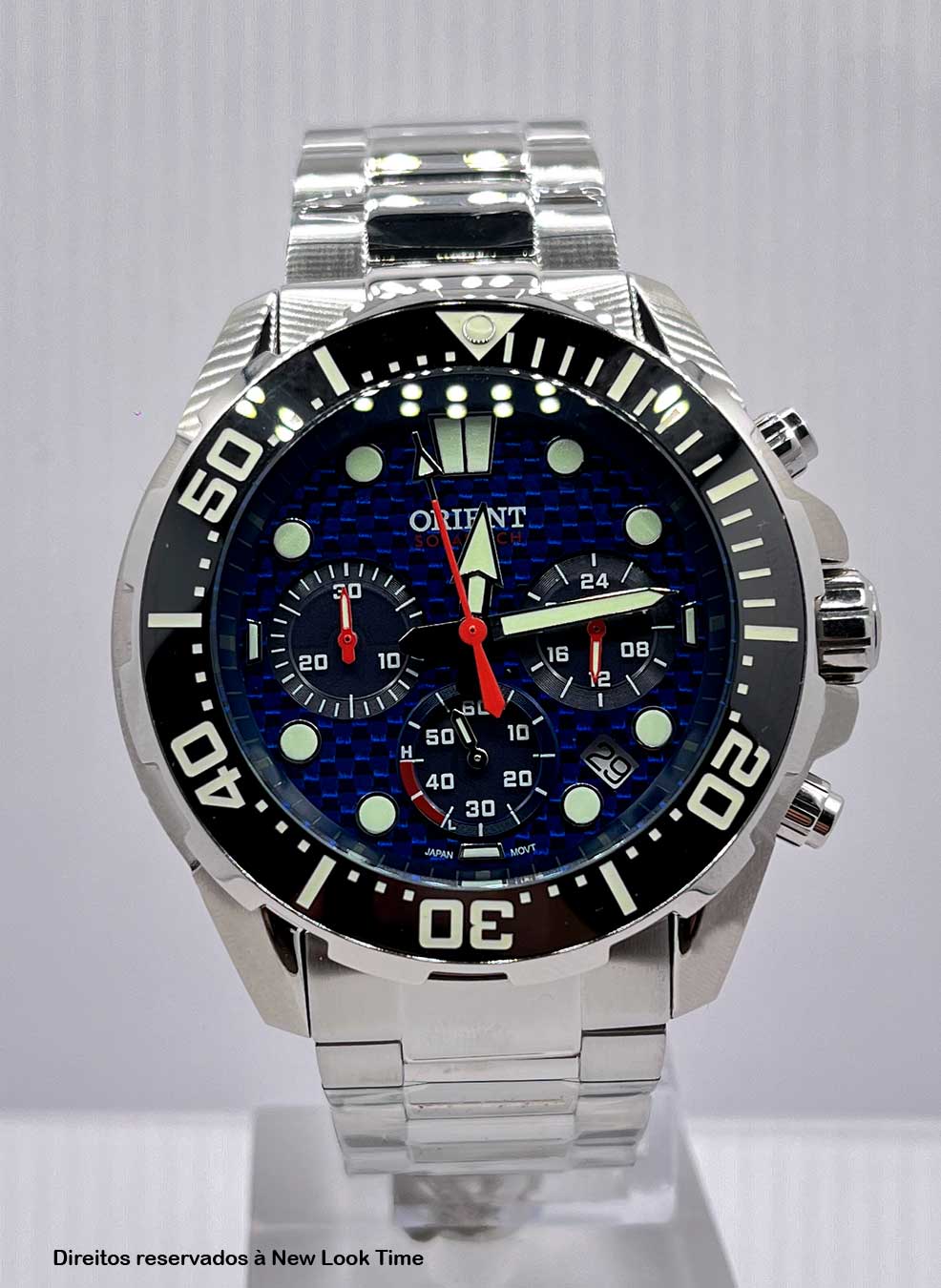 Relógio ORIENT SolarTech Cronógrafo MBSSC260 D1SX *Diver 300m