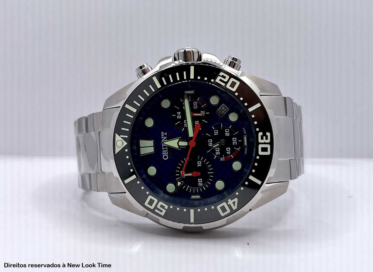 Relógio ORIENT SolarTech Cronógrafo MBSSC260 D1SX *Diver 300m