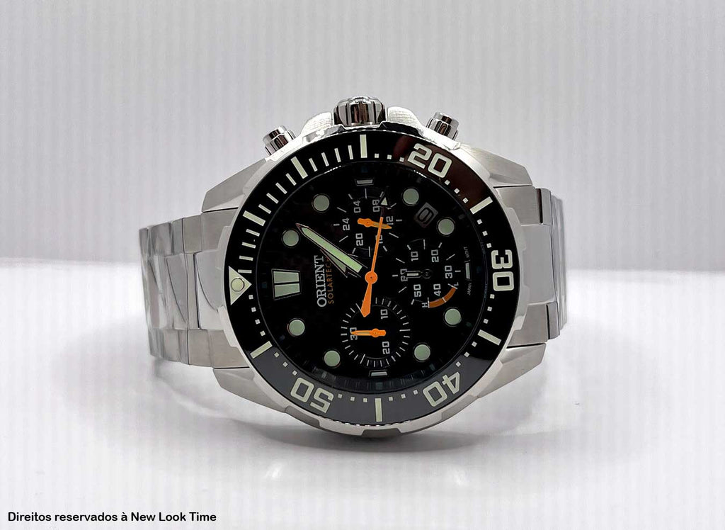 Relógio ORIENT SolarTech Cronógrafo MBSSC260 *Diver 300m