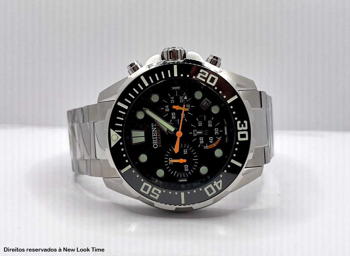 Relógio ORIENT SolarTech Cronógrafo MBSSC260 *Diver 300m
