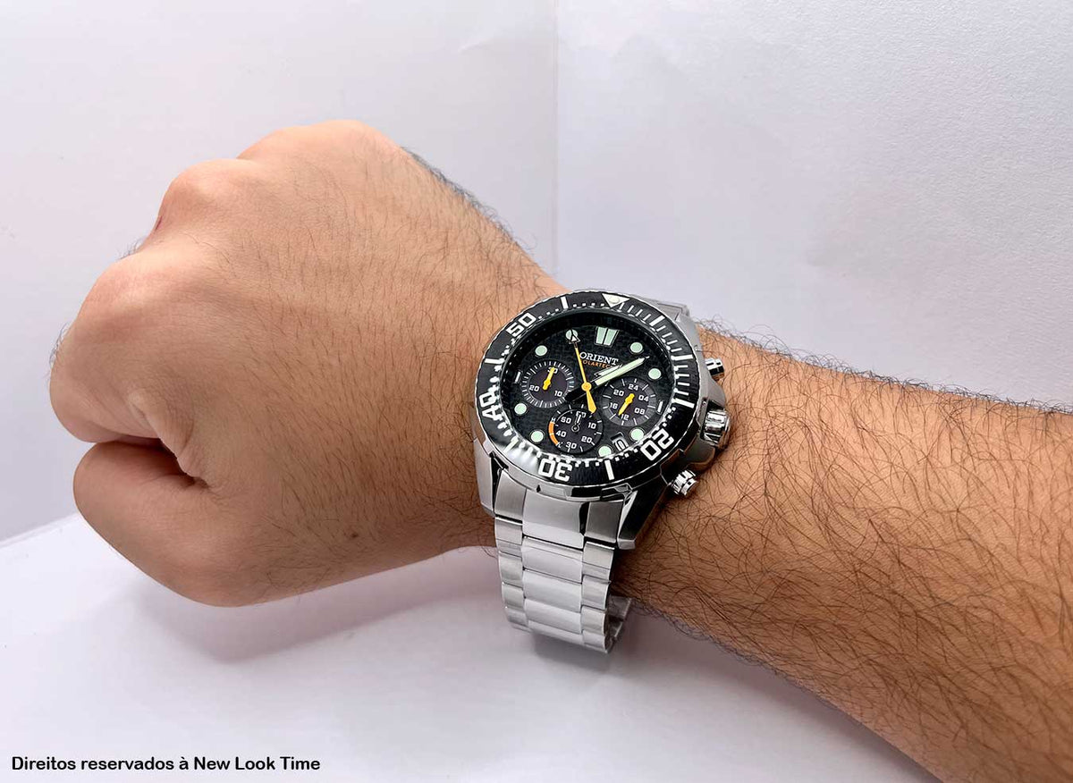 Relógio ORIENT SolarTech Cronógrafo MBSSC260 *Diver 300m