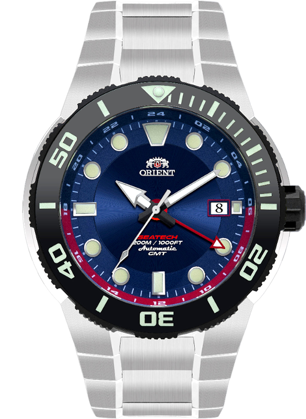 Relógio ORIENT Automático Seatech GMT NH3TT001 D1GX *Kit pulseiras