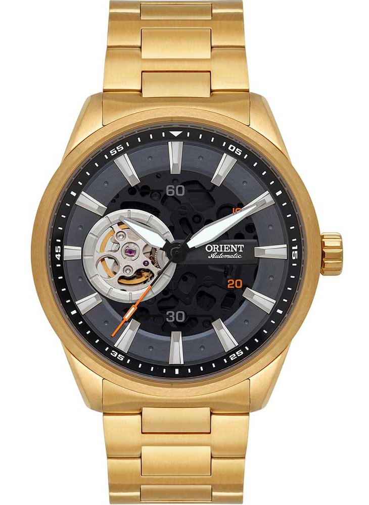 Relógio ORIENT Automático Open Heart Skeleton NH7GG001 G1KX