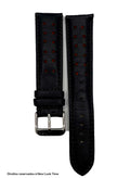 Pulseira Couro Preto Relógios 20 mm Tokio Detalhe Laranja Fivela Prata