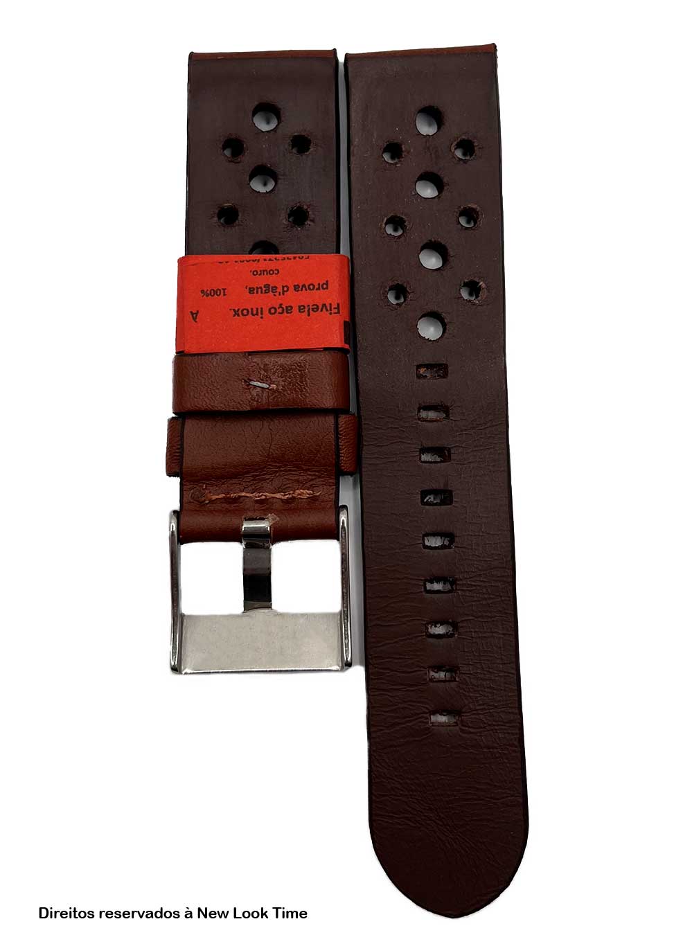 Pulseira Couro Havana Relógios 22mm Malta Fivela Prata