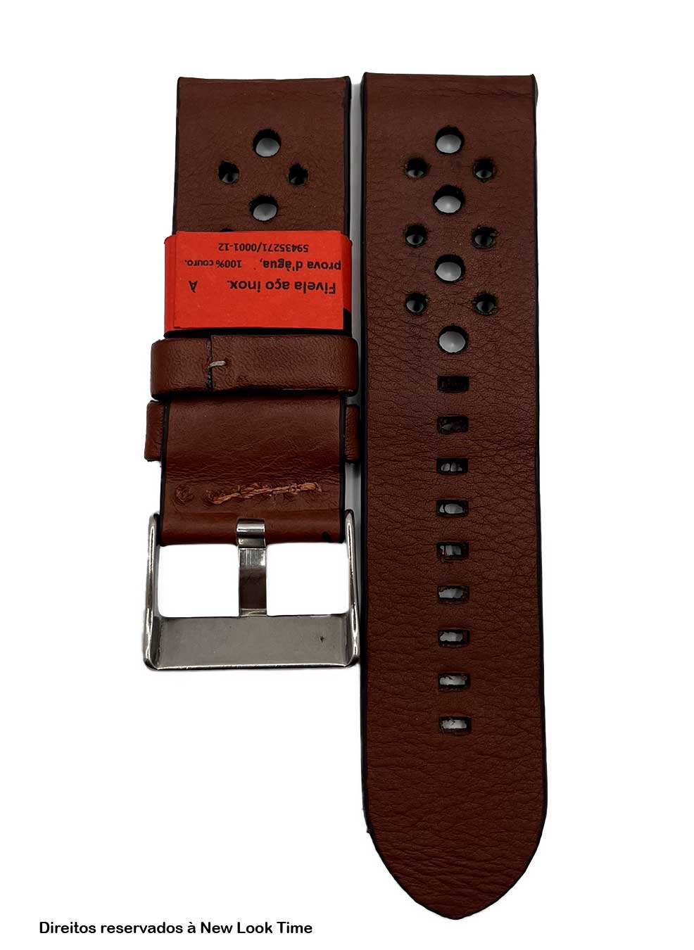 Pulseira Couro Havana Relógios 26mm Malta XL Fivela Prata