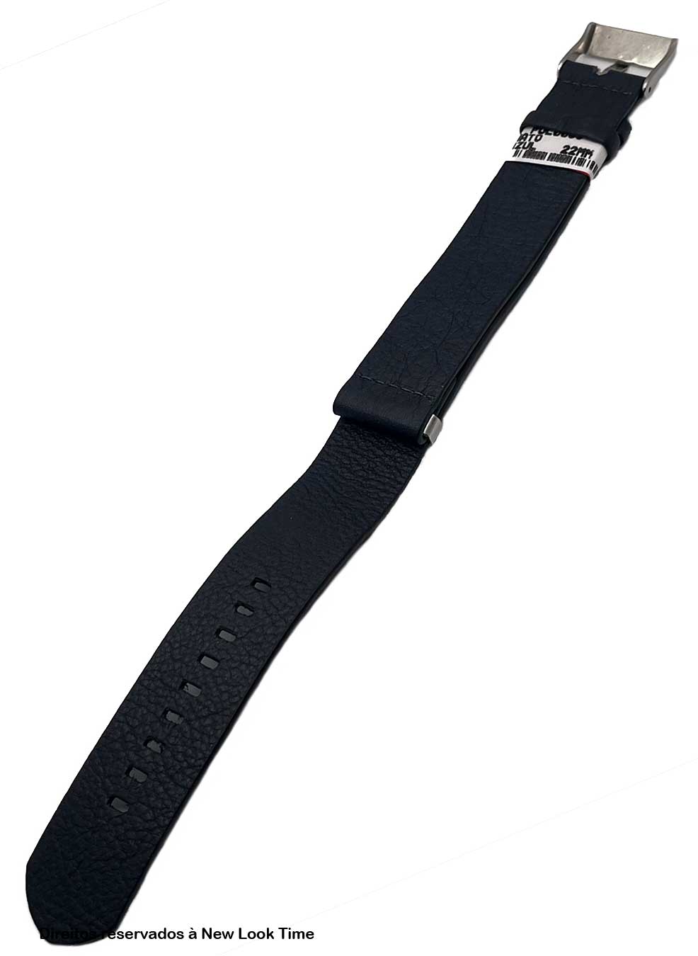 Pulseira Nato Couro Azul Relógios 22mm Fivela Prata