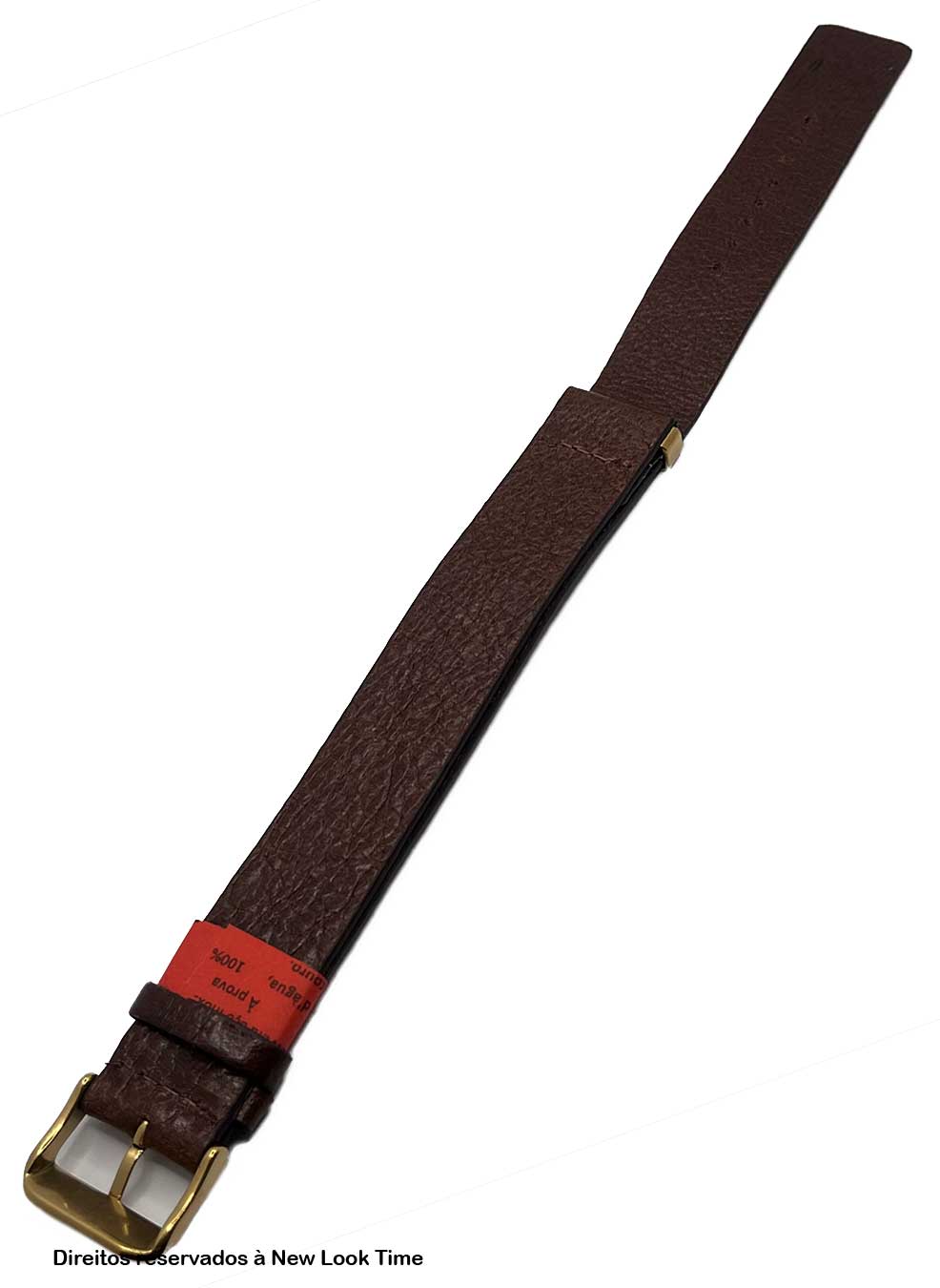 Pulseira Nato Couro Marrom Relógios 20mm Fivela Dourada