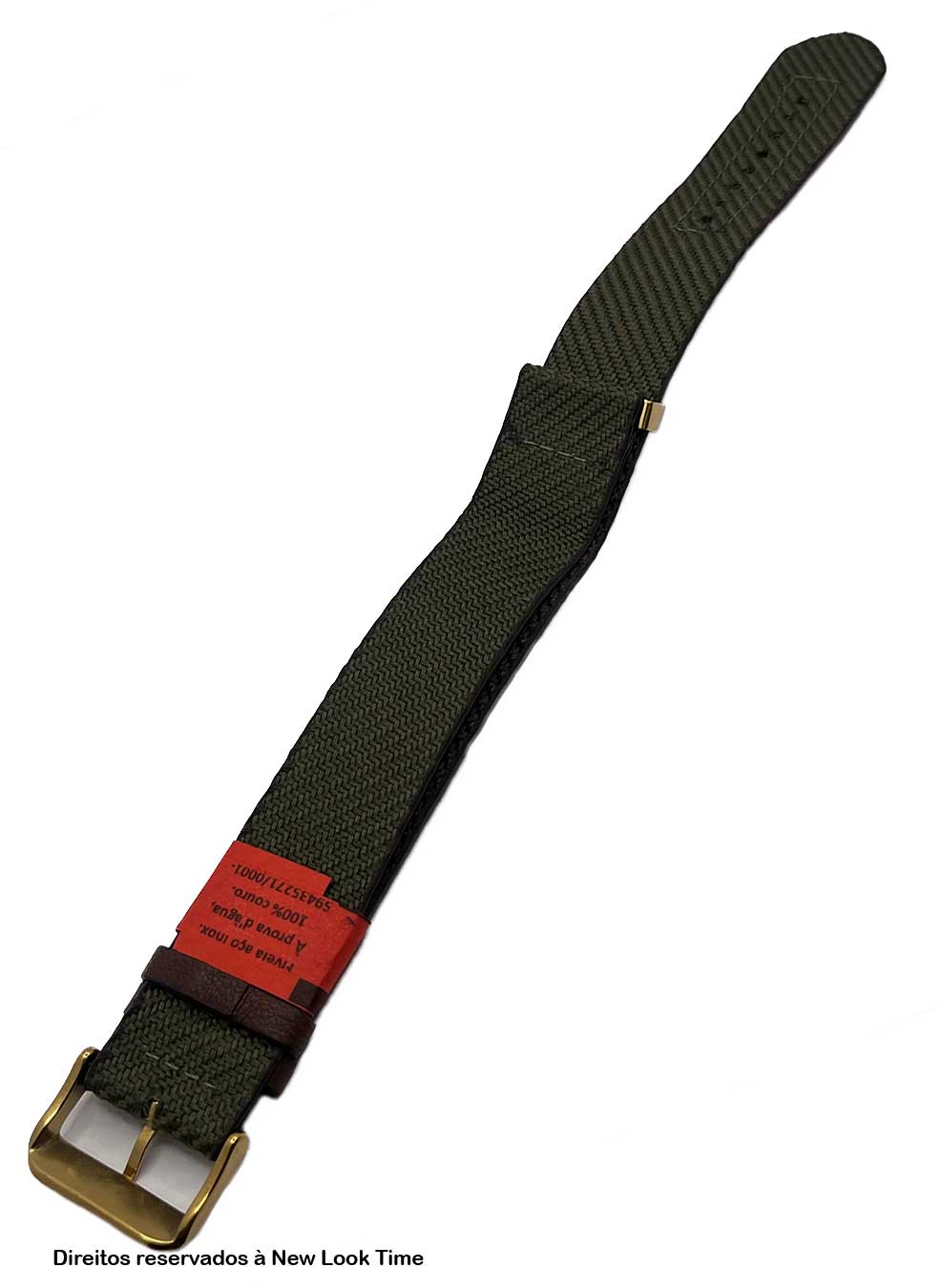 Pulseira Nato Lona Verde Relógios 24mm Fivela Dourada