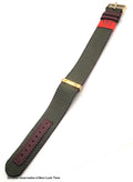 Pulseira Nato Lona Verde 22mm Fivela Dourada