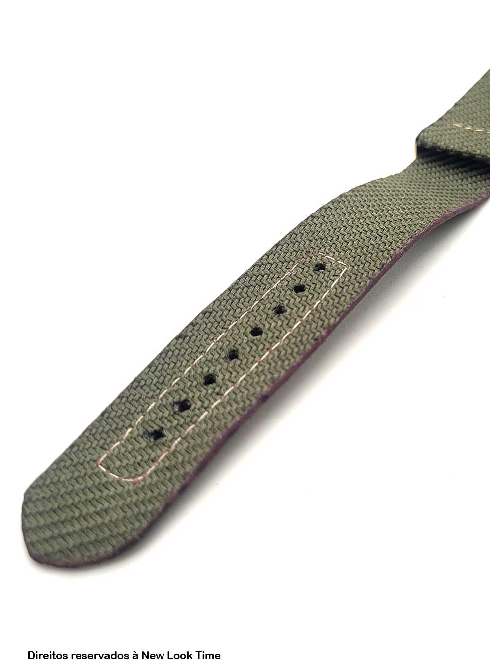 Pulseira Nato Lona Verde 22mm Fivela Dourada