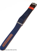 Pulseira nato lona azul 24mm Fivela Prata