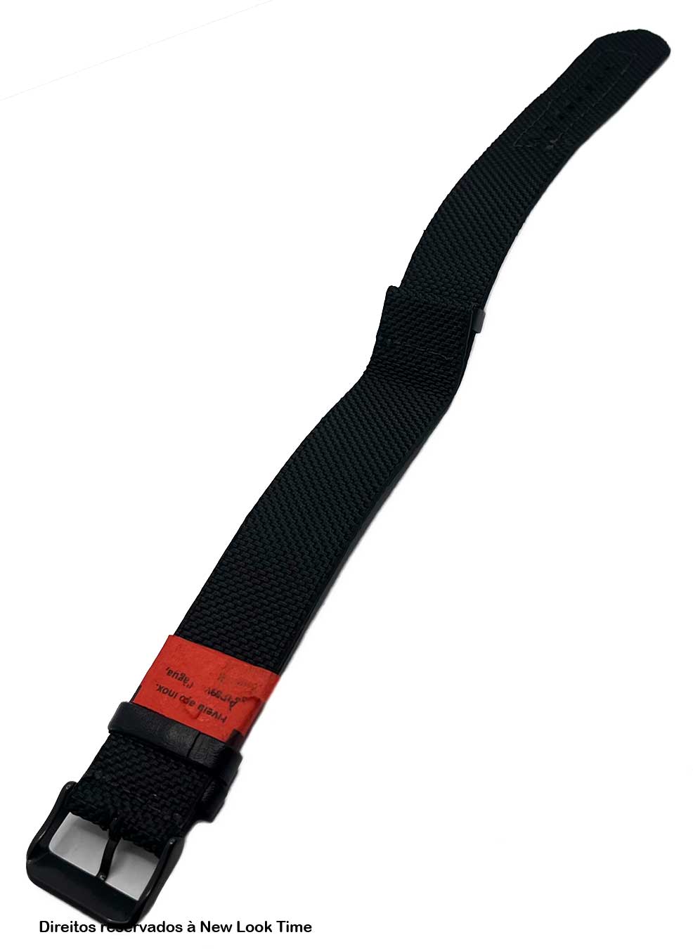 Pulseira Nato Lona Preta 22mm Fivela Preta