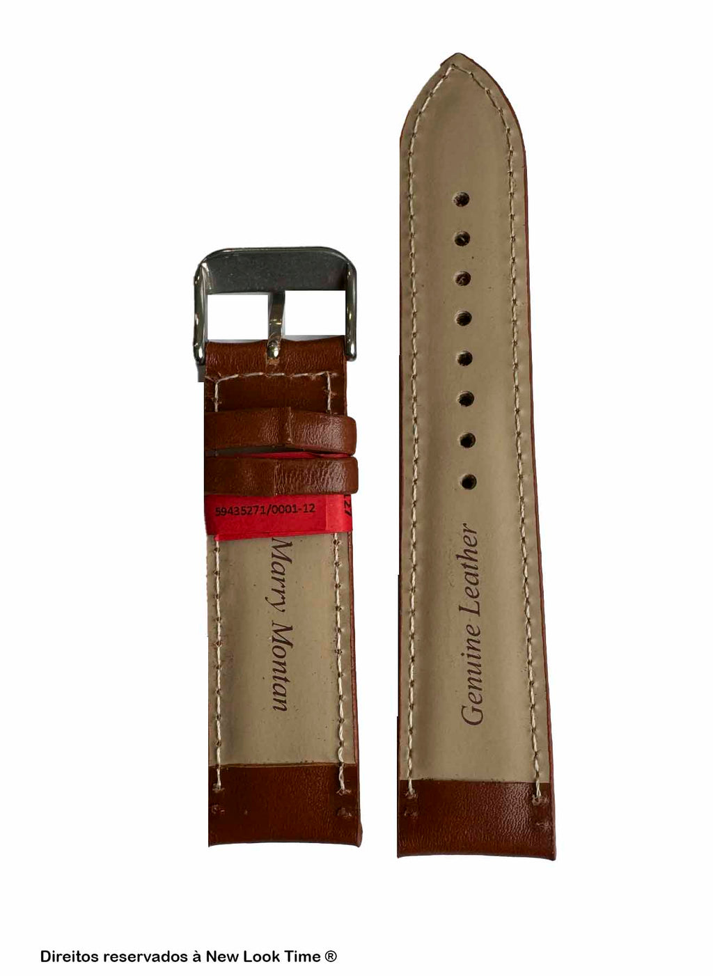 Pulseira Couro Havana Relógios 22mm Clássica L Fivela Prata