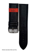 Pulseira Couro Preto Relógios 24mm Clássica L Fivela Prata