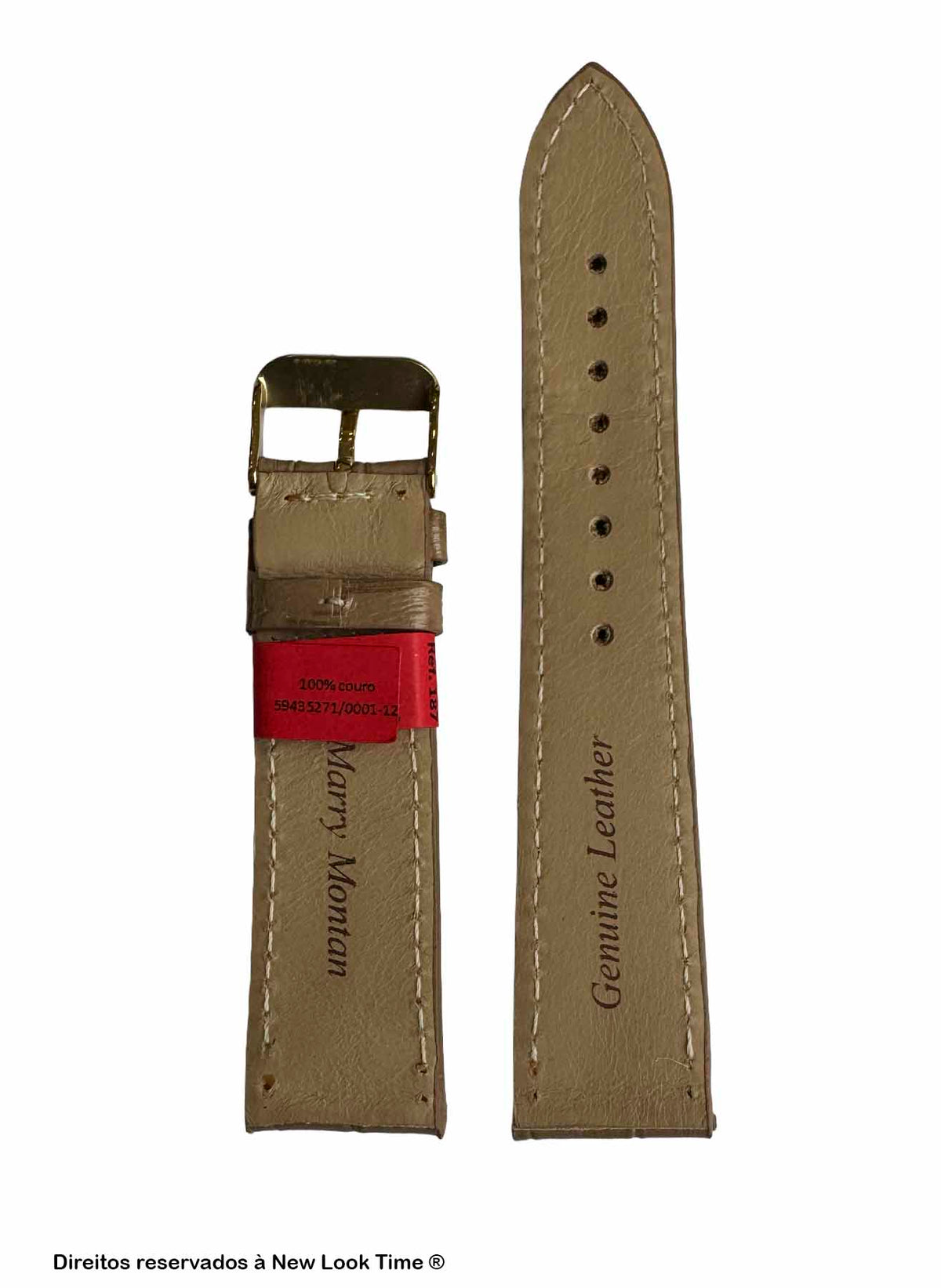 Pulseira Couro Nude Relógios 20mm Itália Croco Fivela Dourada