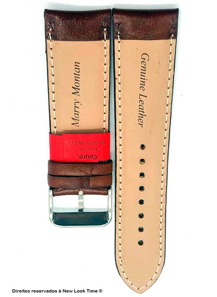 Pulseira Couro Tabaco Relógios 18mm Clássica Fivela Prata