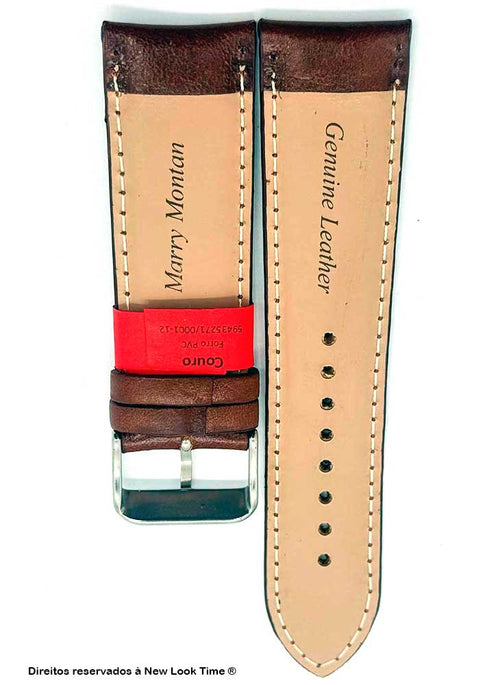 Pulseira Couro Tabaco Relógios 18mm Clássica Fivela Prata