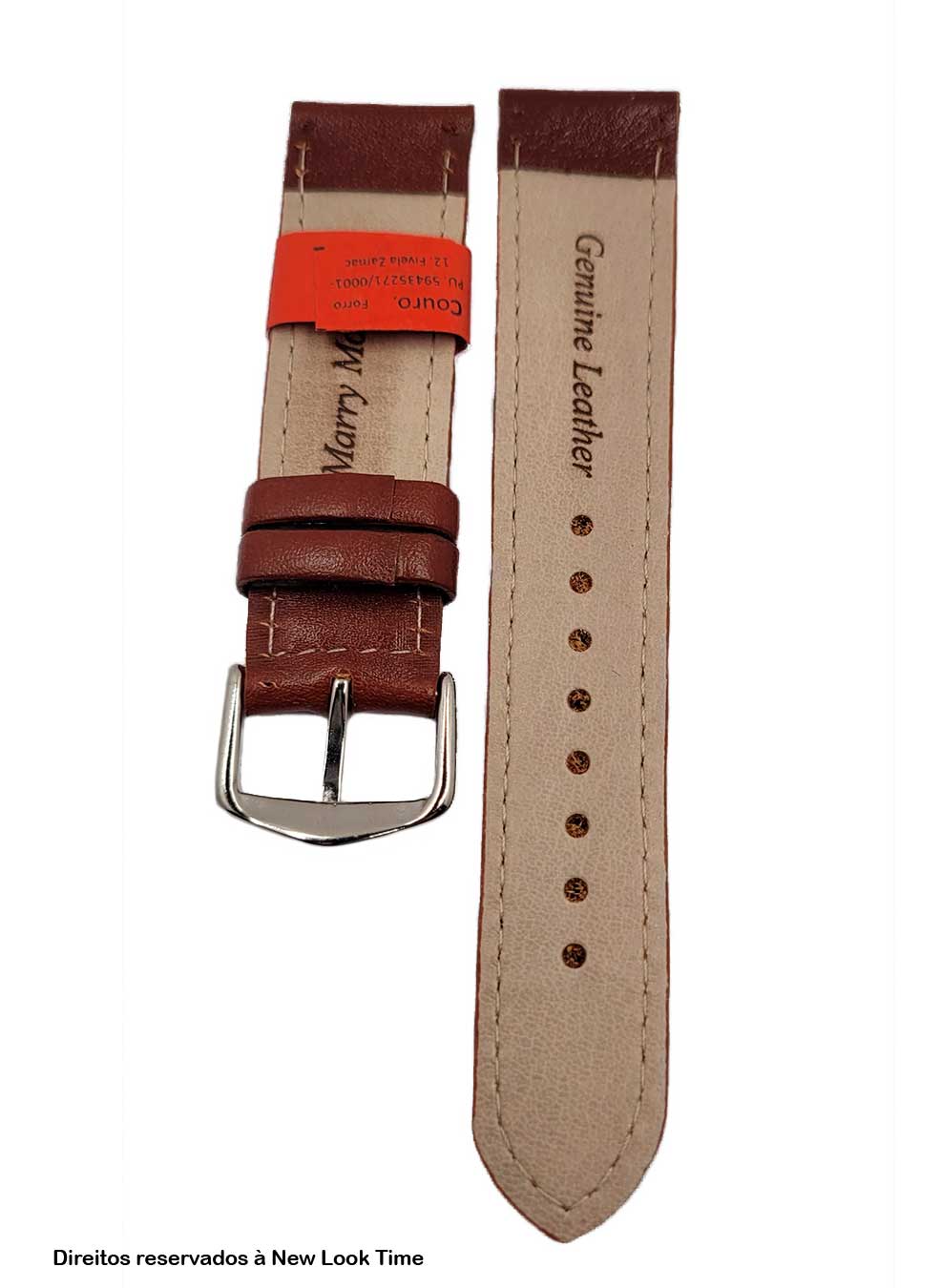 Pulseira Couro Havana Relógios 20mm Soft Fivela Prata