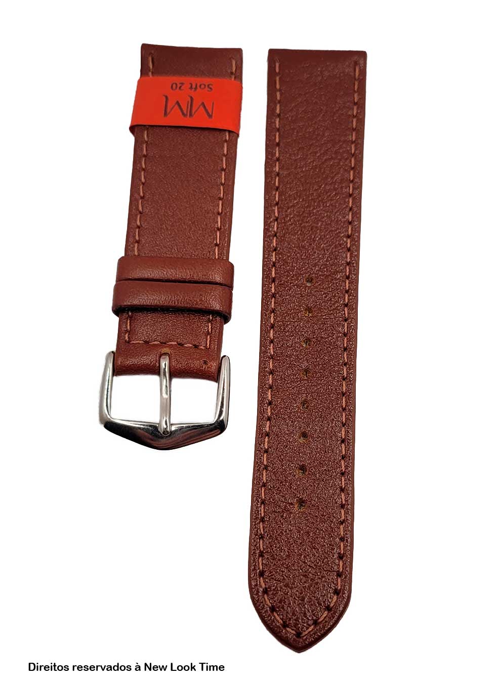 Pulseira Couro Havana Relógios 20mm Soft Fivela Prata