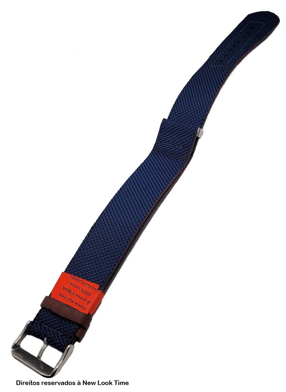Pulseira Nato Lona Azul Relógios 22mm Fivela Prata