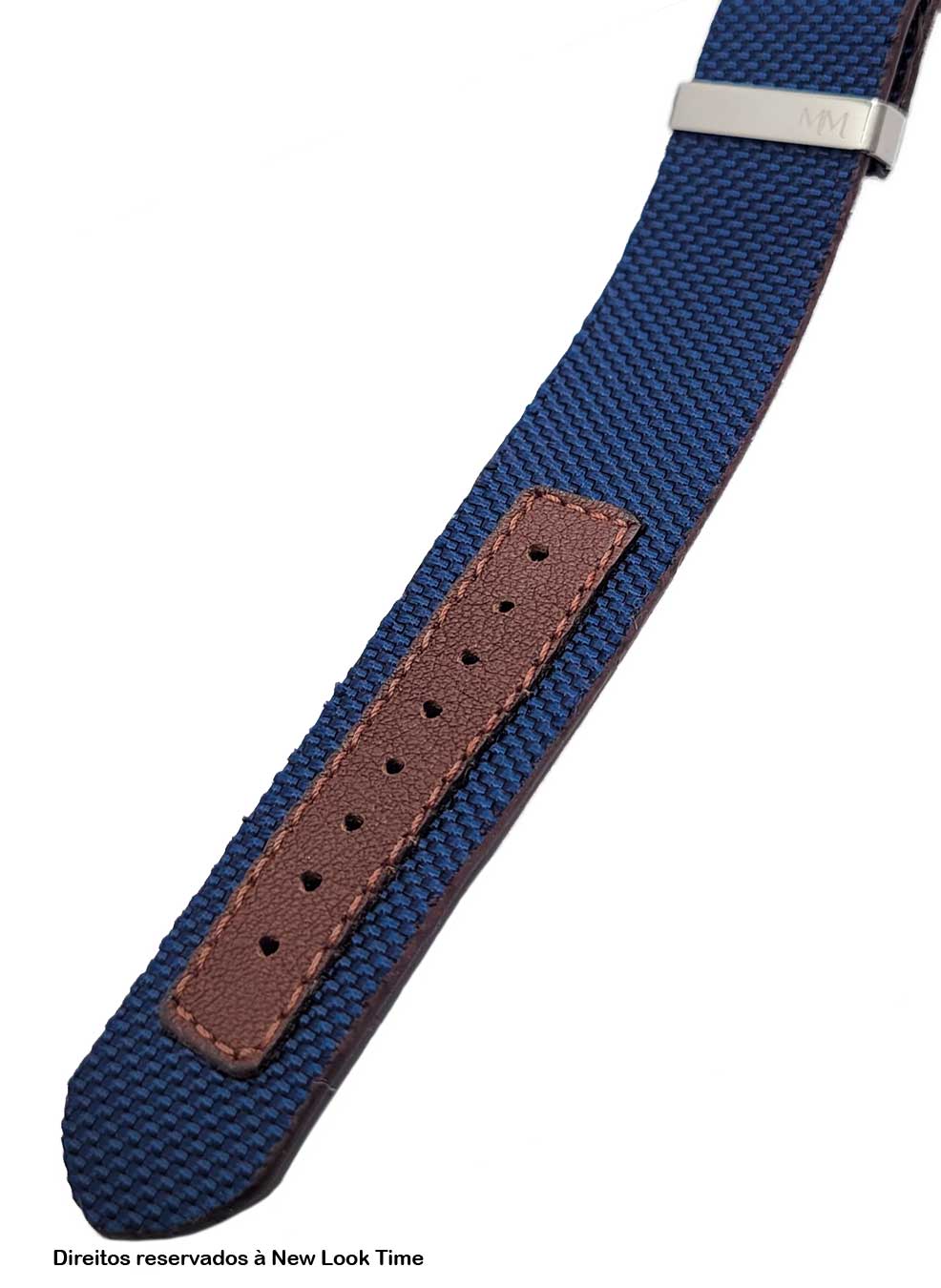 Pulseira Nato Lona Azul Relógios 22mm Fivela Prata