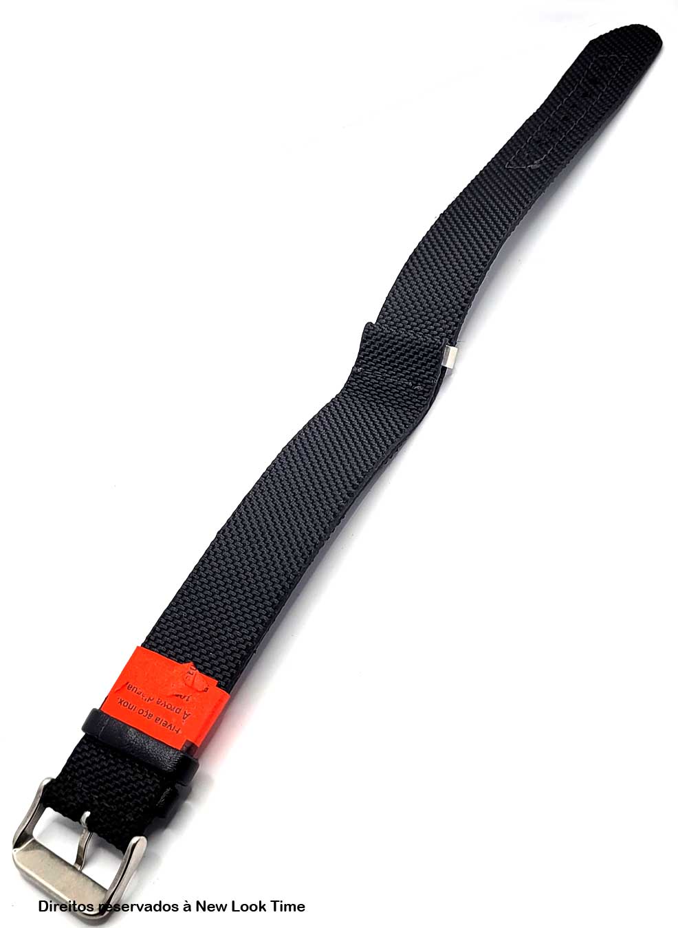 Pulseira Nato Lona Preta Relógios 22mm Fivela Prata
