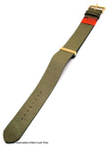 Pulseira Nato Couro Verde Relógios 24mm Fivela Dourada