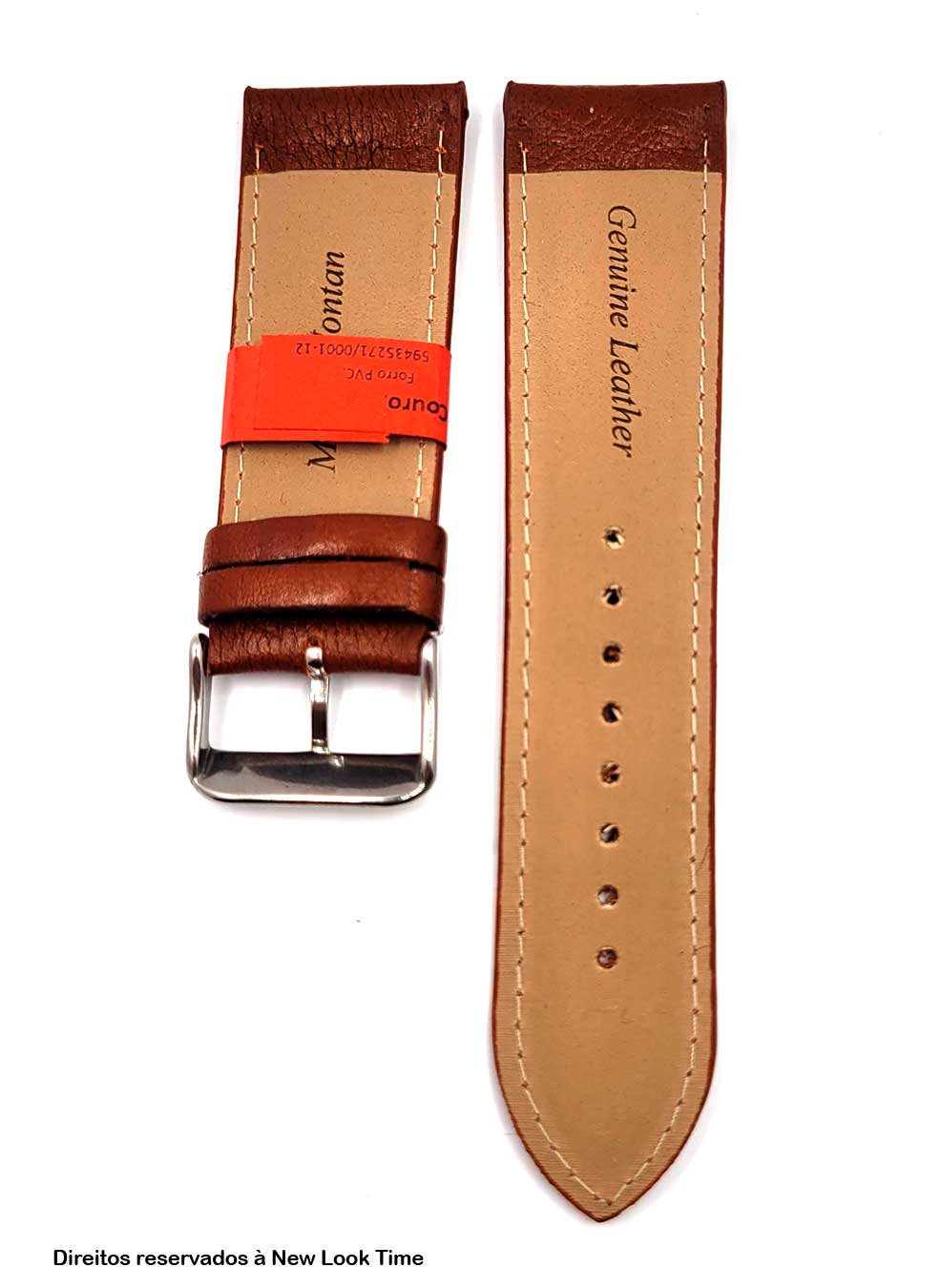 Pulseira Couro Havana Relógios 24mm Clássica L Fivela Prata