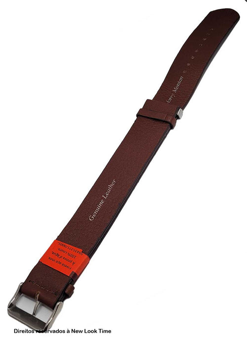 Pulseira Nato Couro Marrom Relógios 24mm Fivela Prata