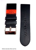 Pulseira Couro Preto Relógios 28mm Montan XL Sem Costura Fivela Prata