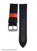Pulseira Cordura Preta 22mm Fivela Prata