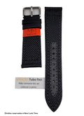 Pulseira Cordura Preta 20mm Fivela Prata