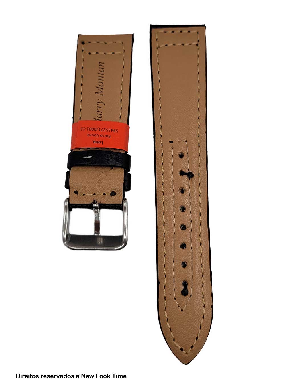 Pulseira Cordura Preta 20mm Fivela Prata