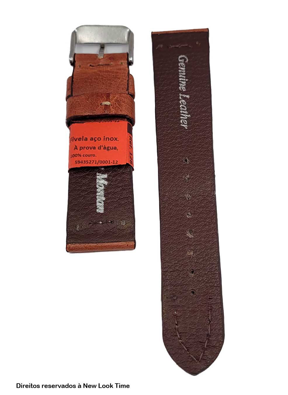 Pulseira Couro Vintage Relógios 20mm Kitara Fivela Prata