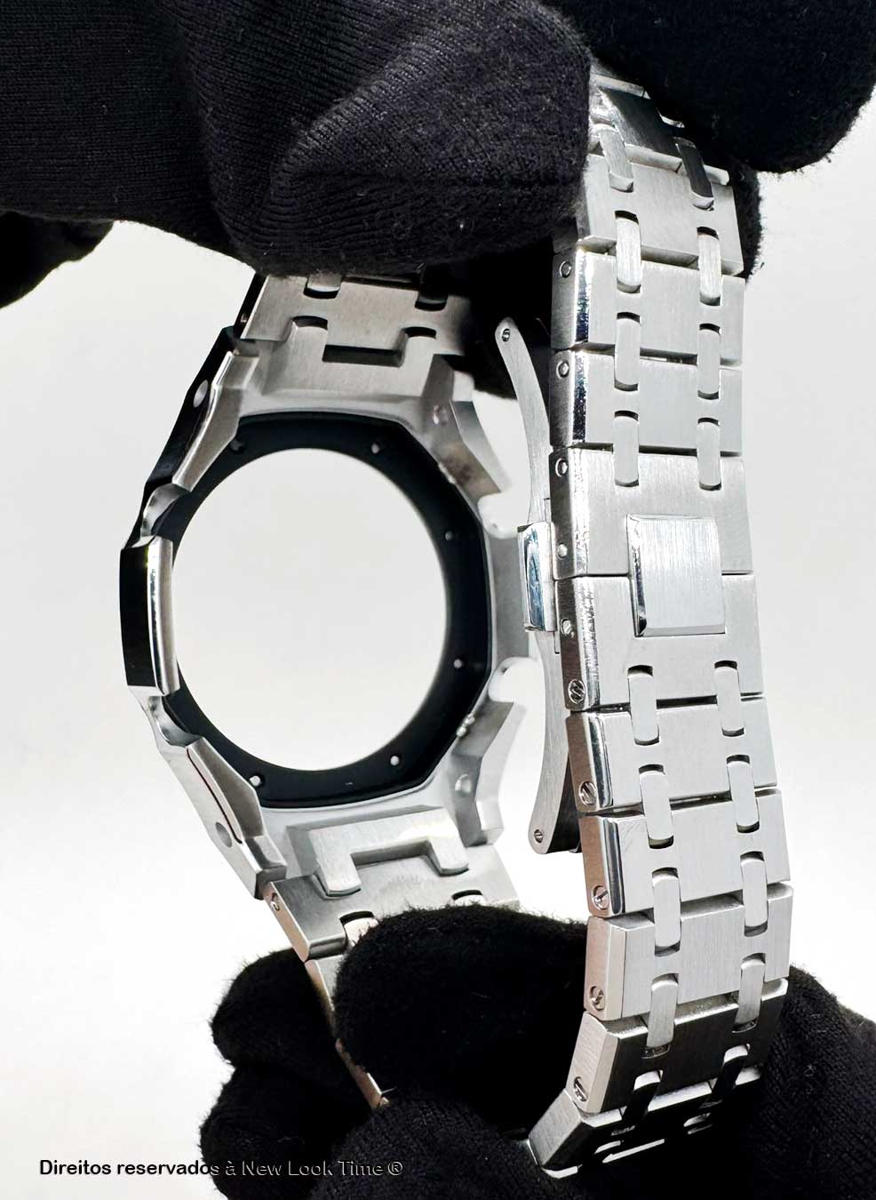 Pulseira de G-Shock Genérica em Metal Prata Para Linha GA-2100 GA-2110 e GAB-2100