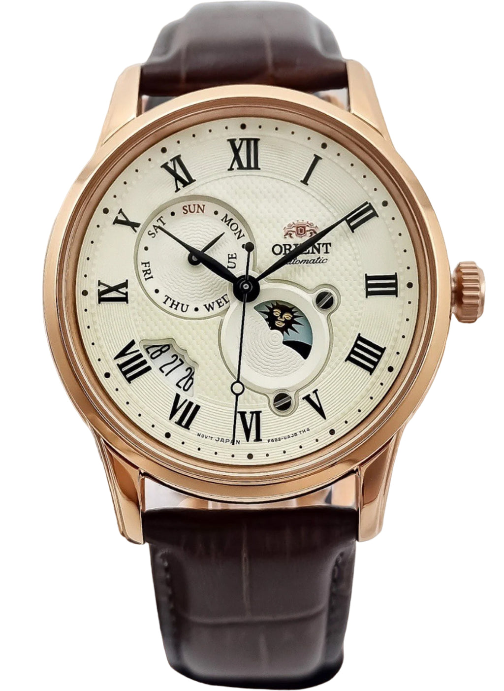 Relógio ORIENT Automático Sun & Moon RA-AK0007S30B *Made In Japan