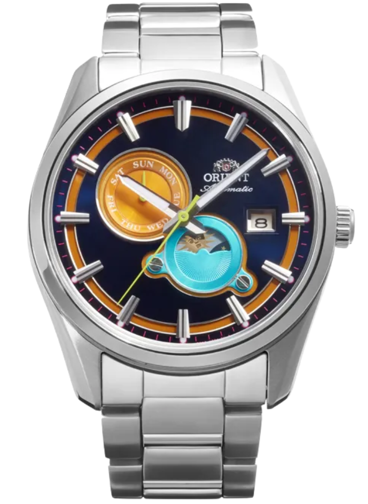 Relógio ORIENT Automático Stretto Sun & Moon RA-AK0316L30B Ed Limitada
