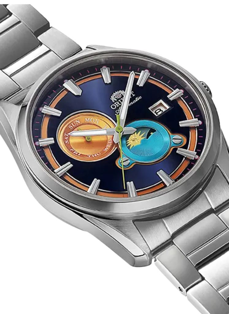 Relógio ORIENT Automático Stretto Sun & Moon RA-AK0316L30B Ed Limitada