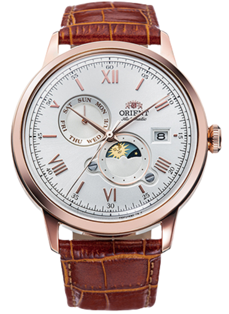 Relógio ORIENT Automático Sun & Moon RA-AK0801S30B