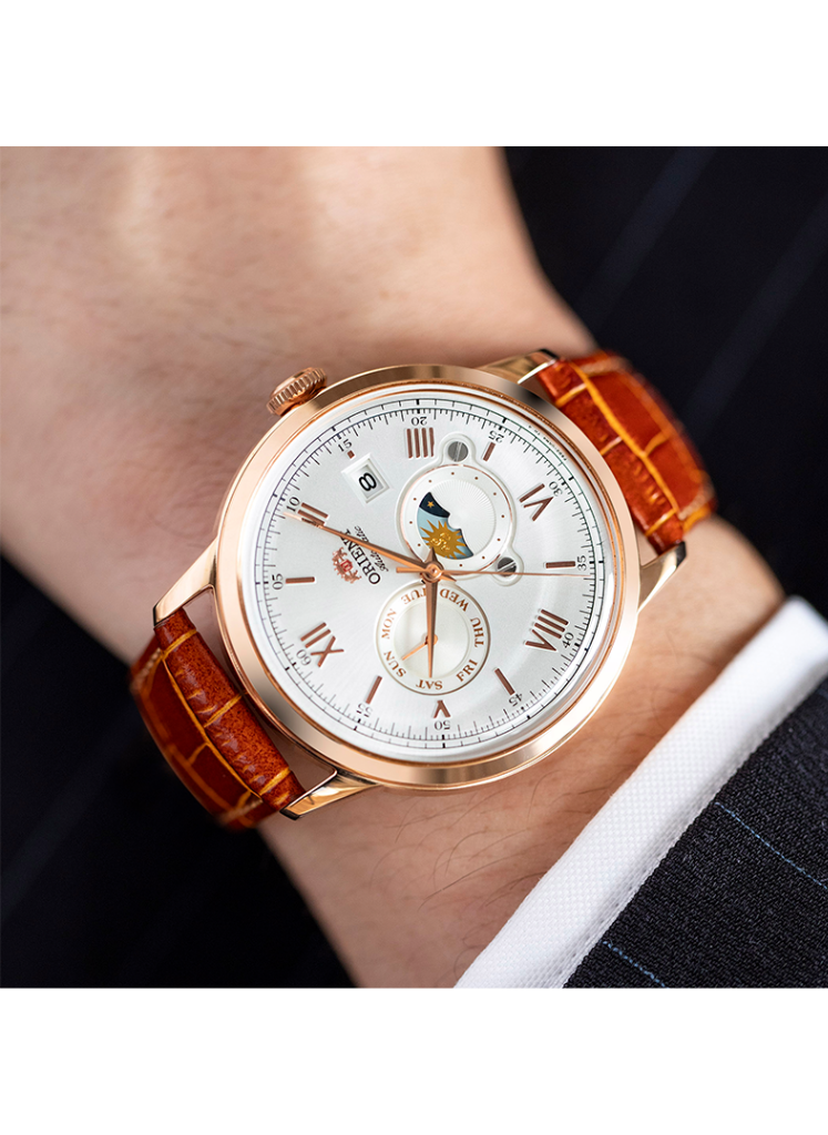 Relógio ORIENT Automático Sun & Moon RA-AK0801S30B