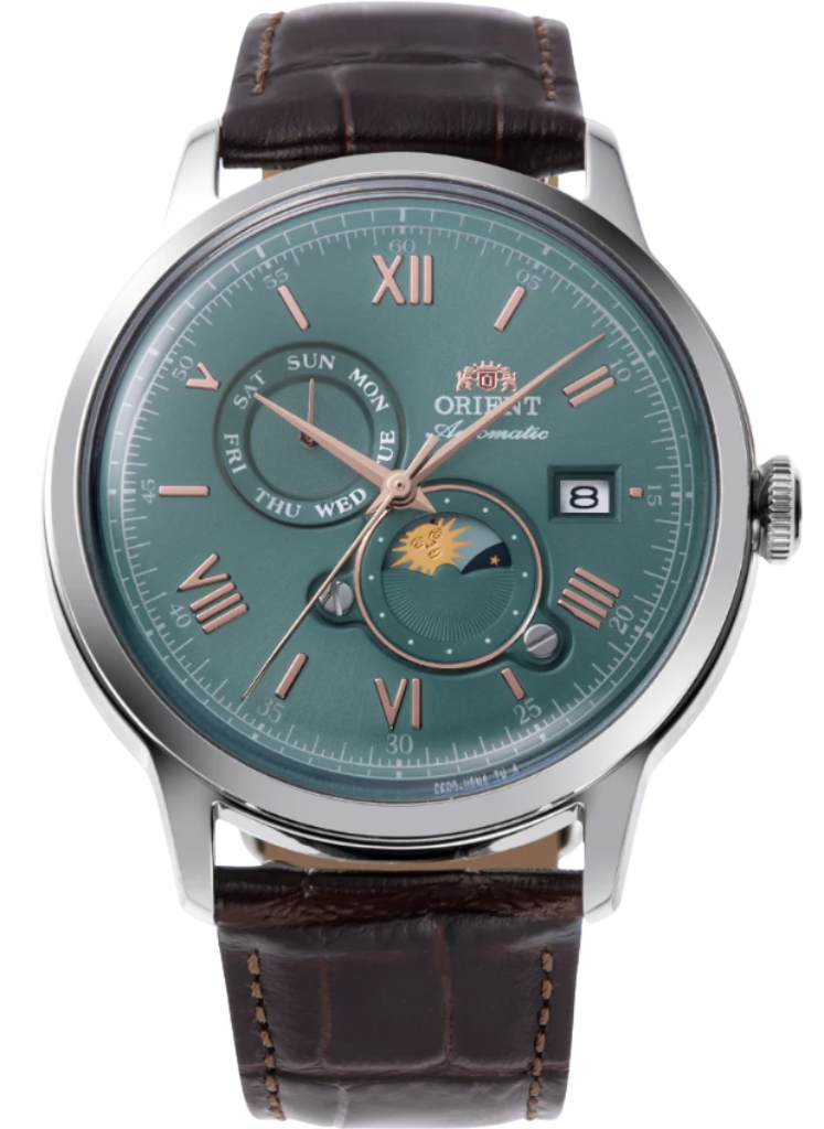 Relógio ORIENT Automático Sun & Moon RA-AK0805E30B
