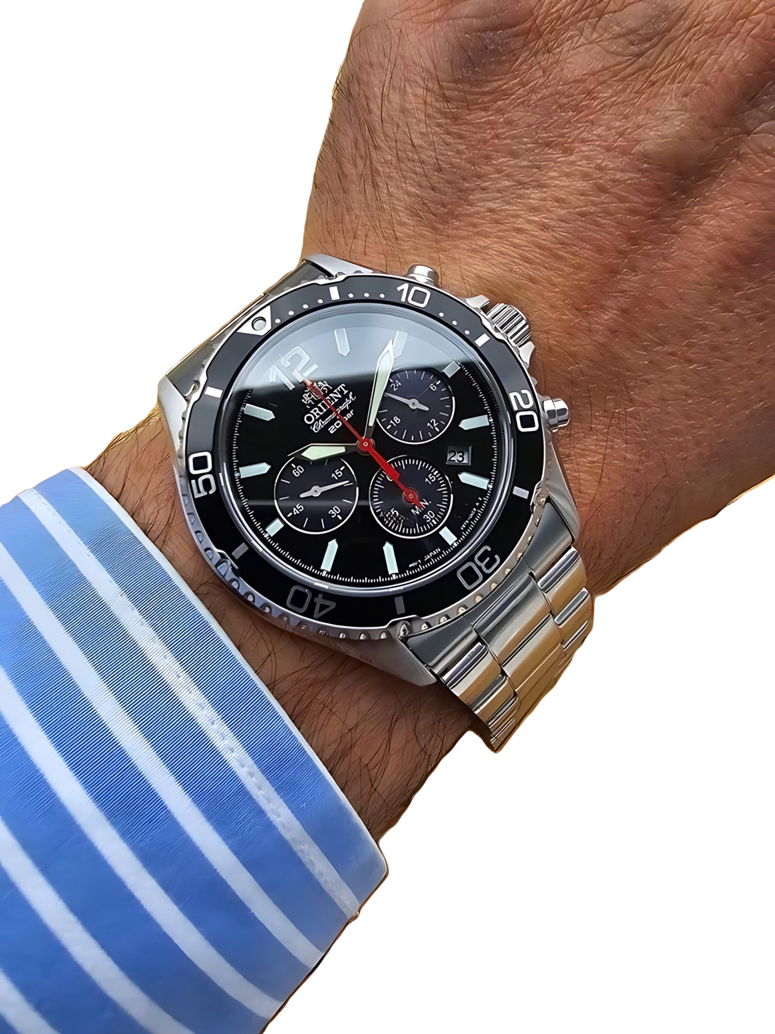 Relógio ORIENT Masculino Cronógrafo Mako RA-TX0202B10B *Solar