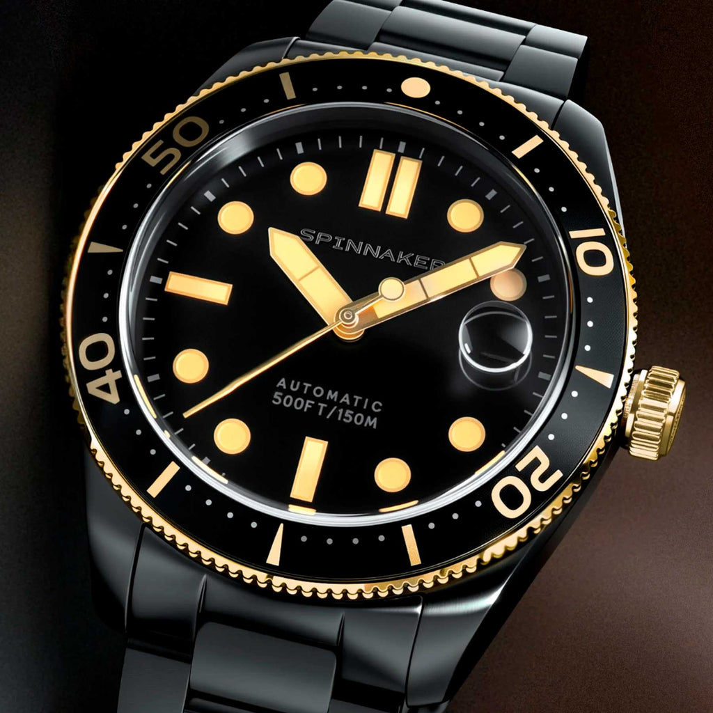 Relógio SPINNAKER Automático Black & Gold CROFT MID-SP-5100-33 *40mm