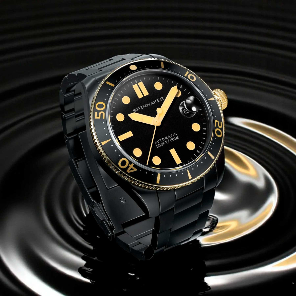 Relógio SPINNAKER Automático Black & Gold CROFT MID-SP-5100-33 *40mm