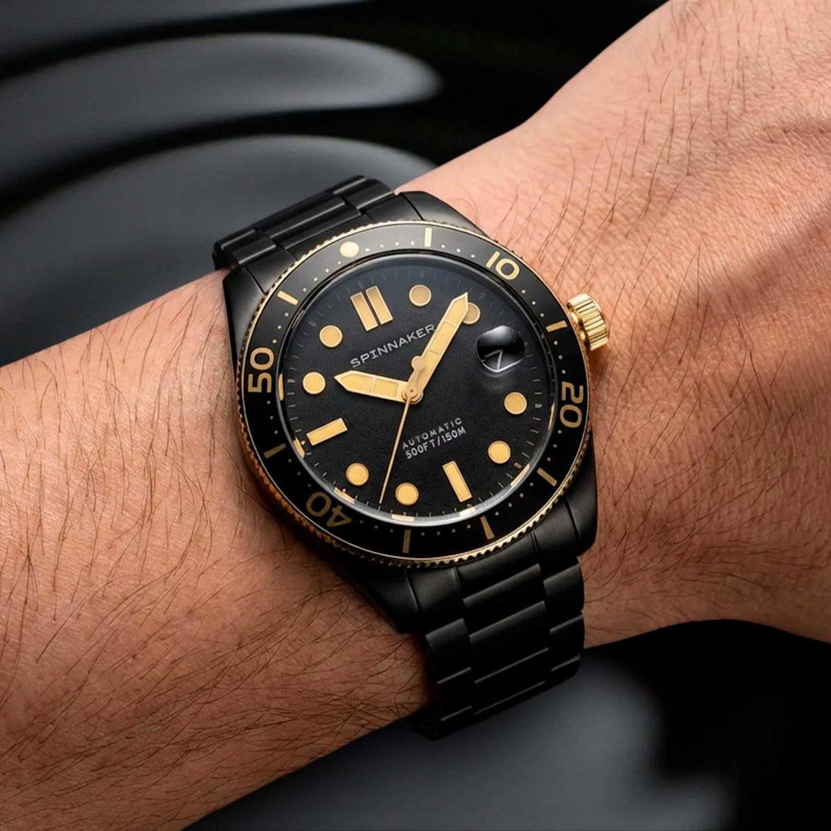 Relógio SPINNAKER Automático Black & Gold CROFT MID-SP-5100-33 *40mm
