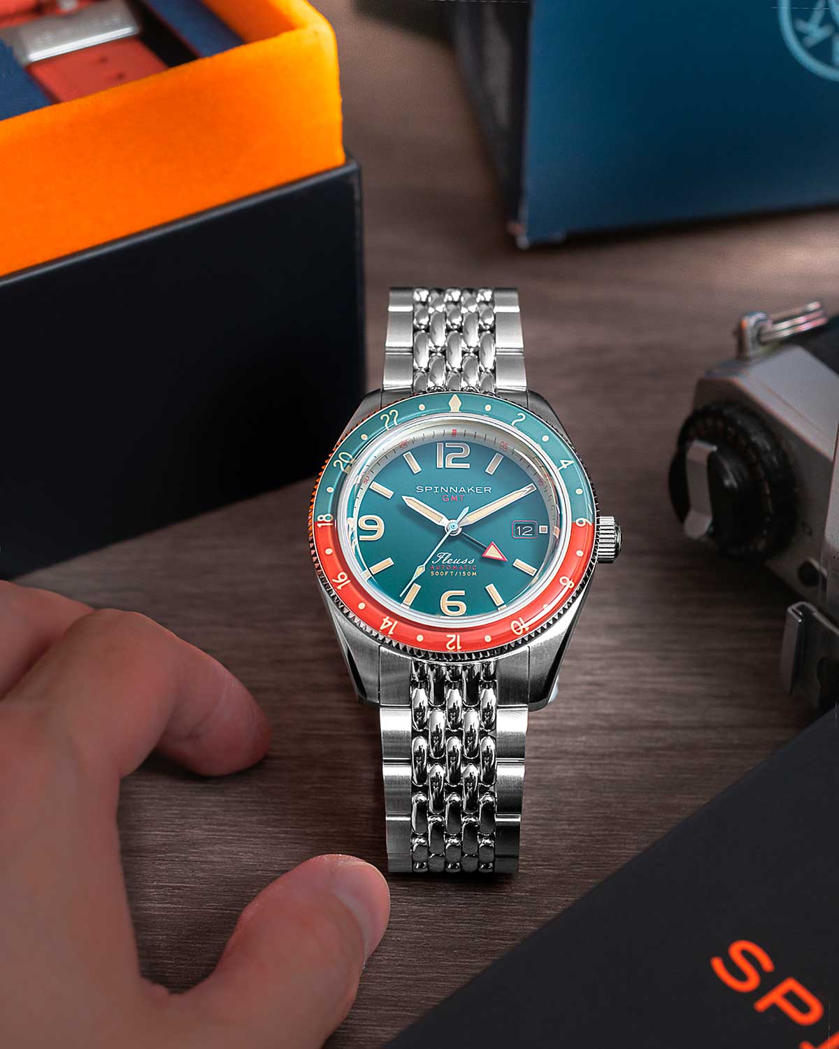 Relógio Spinnaker Automático Fleuss GMT SP-5120-33 *Kit Pulseira
